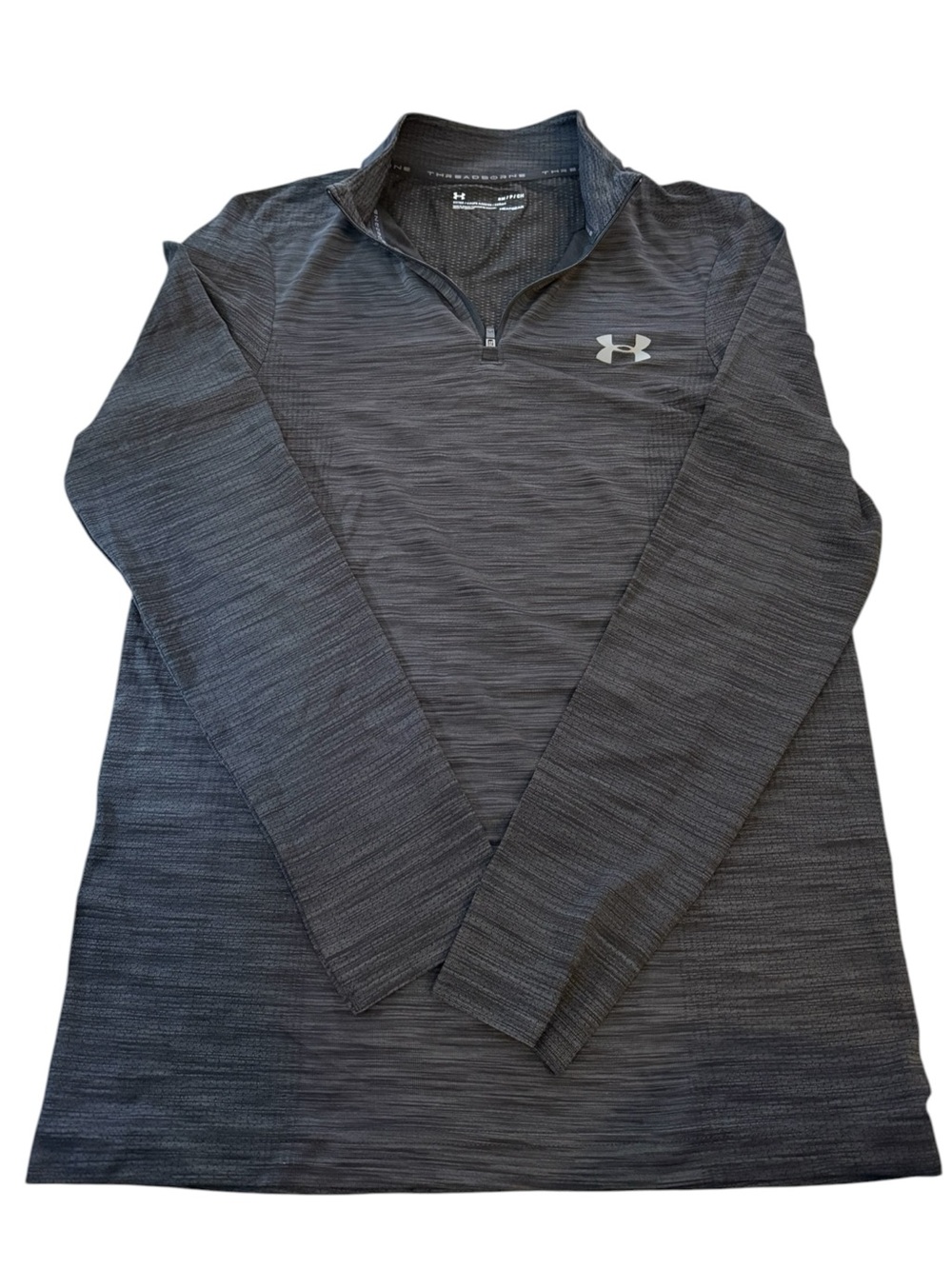 Under Armour HeatGear Threadborne 1/4 Zip Fitted Gray Pullover Mens Small